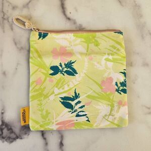 L'occitane en Provence Rifle Paper co shimmer golden zipper bag linen & recycled